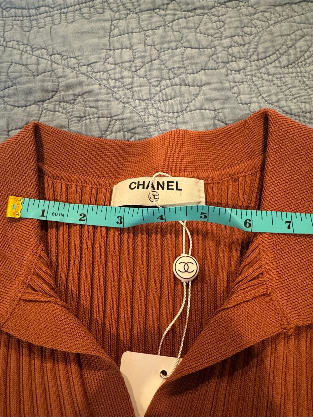 Chanel Knit Rust Color Sweater Removable Buttons - Picture 10 of 15